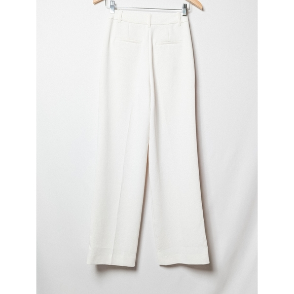 NEW WILFRED Effortless Pants White Pleated Wide Leg Crepe 0 Aritzia - Picture 10 of 15